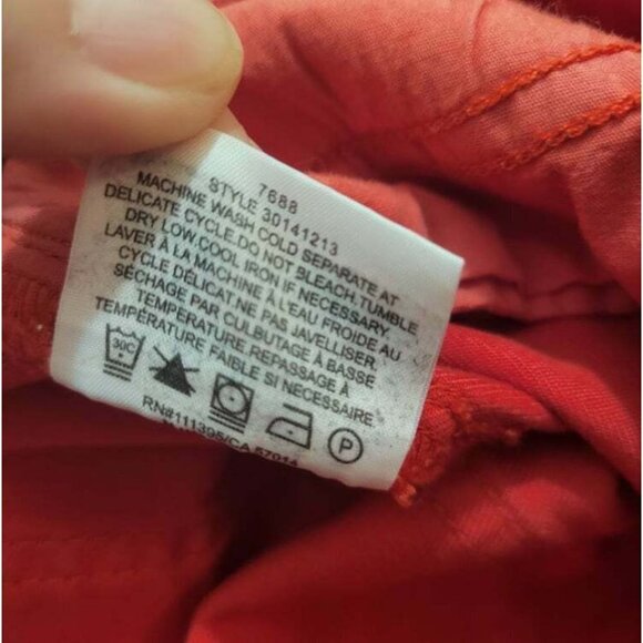 TORY BURCH Size 29 Jasper Red Emmy Ankle Snap Button Cuffs Skinny Jeans - Picture 12 of 12